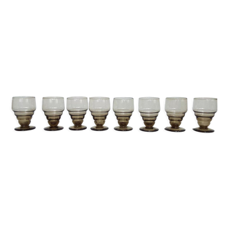 8 verres a vin en verre fumé 10cl