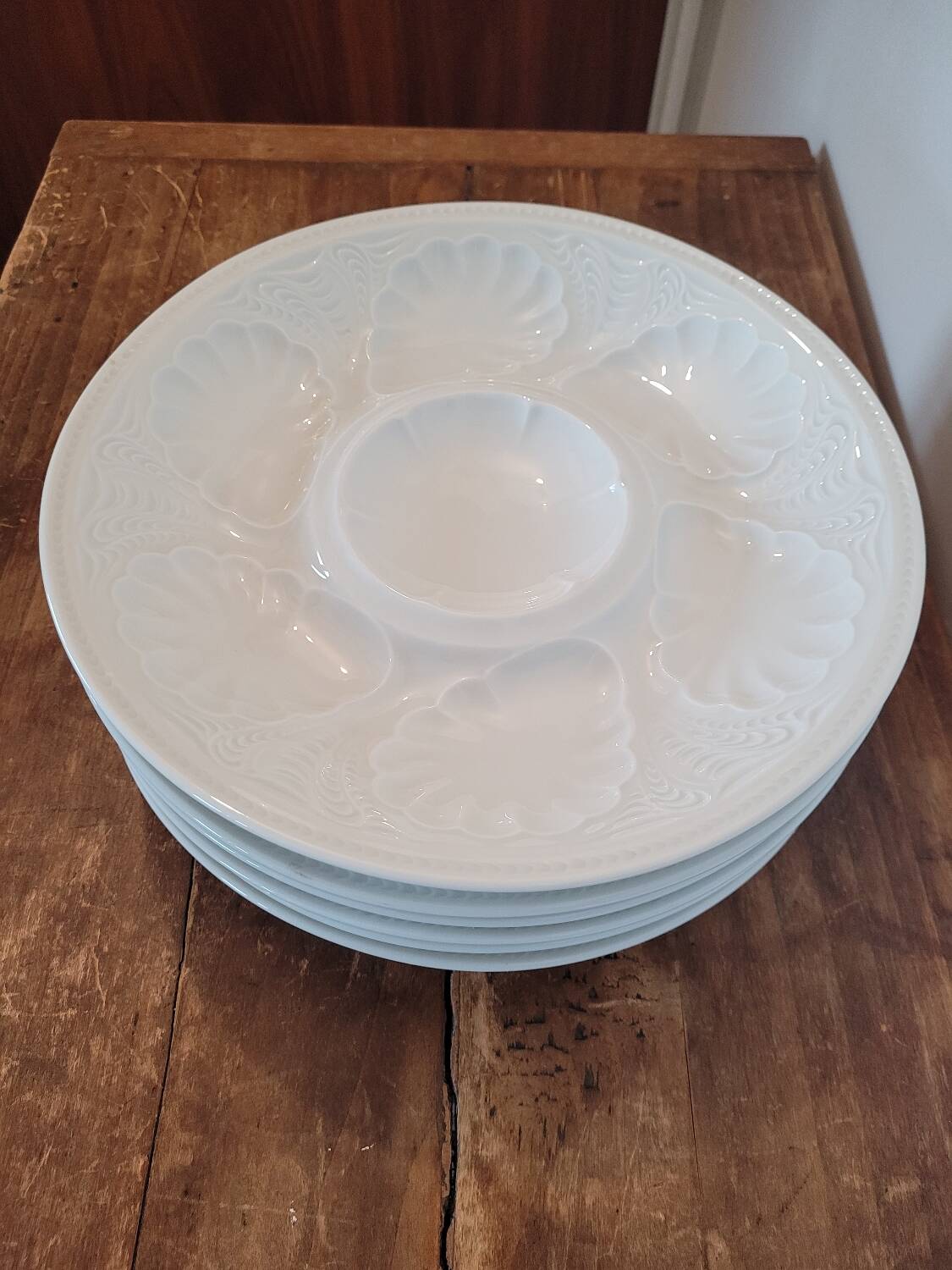 6 Limoges oyster plates