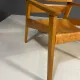 Pair of vintage wooden armchairs with leather upholstery, 20th century, 75 × 56 × 65 cm