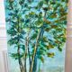 Tableau huile sur toile paysage arbre signé vintage