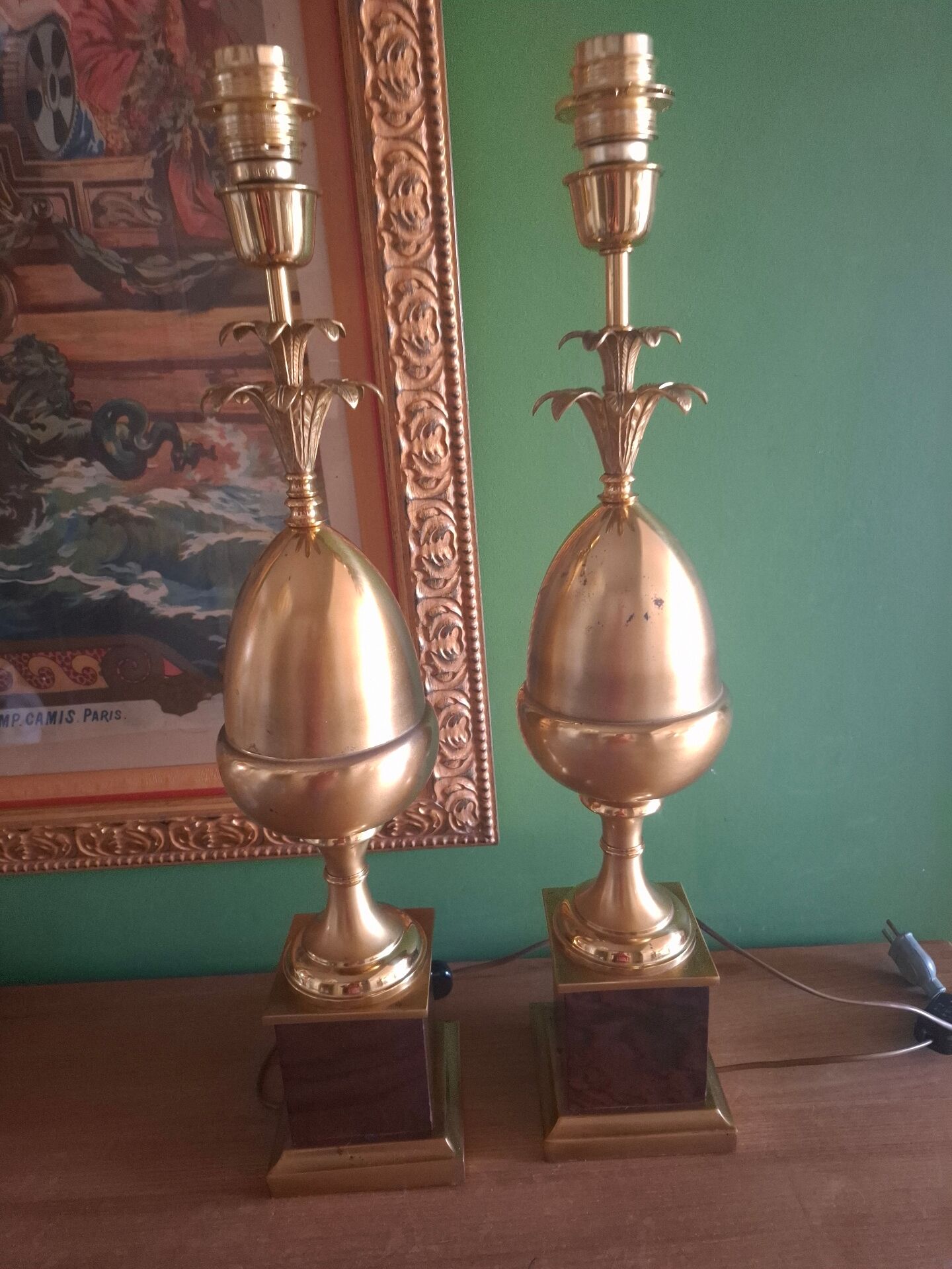 Lampe ananas Hollywood regency