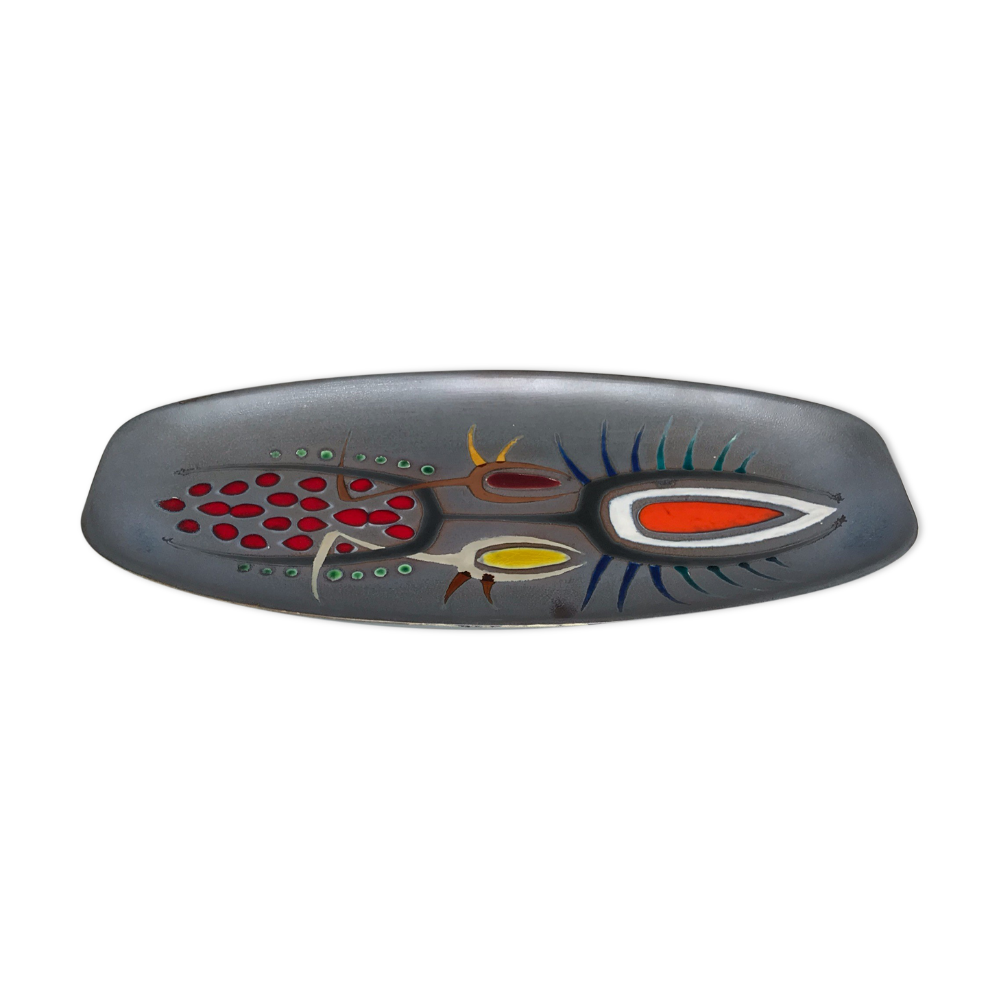 Decorative ceramic dish unique vintage Years 70