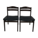 Paire de chaises danoises des années 60 en teck et skaï noir