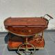 Italian marquetry and brass drinks trolley, mid-20th century