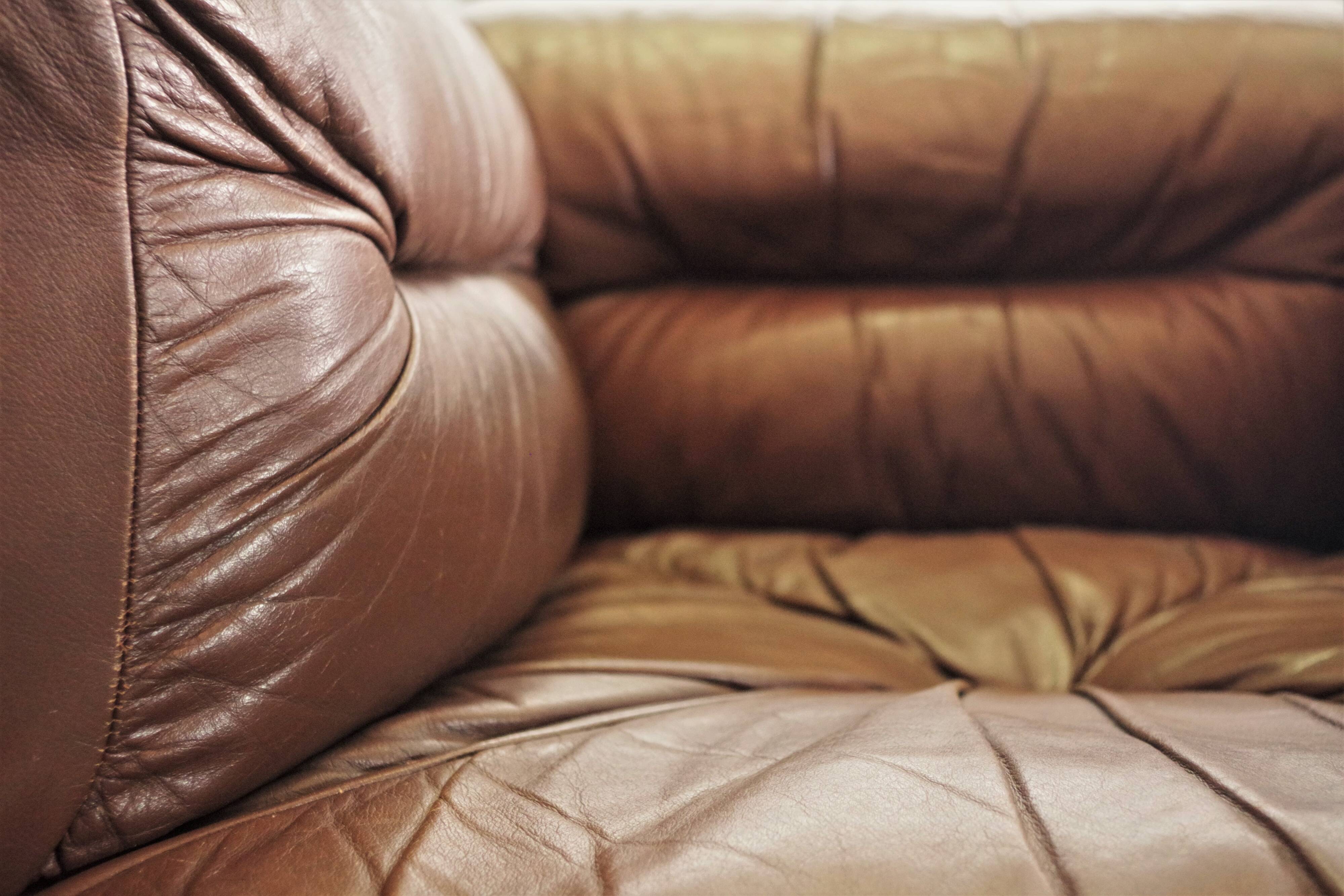 Cognac leather armchairs by BL Arredamenti, 1970s, set of 4