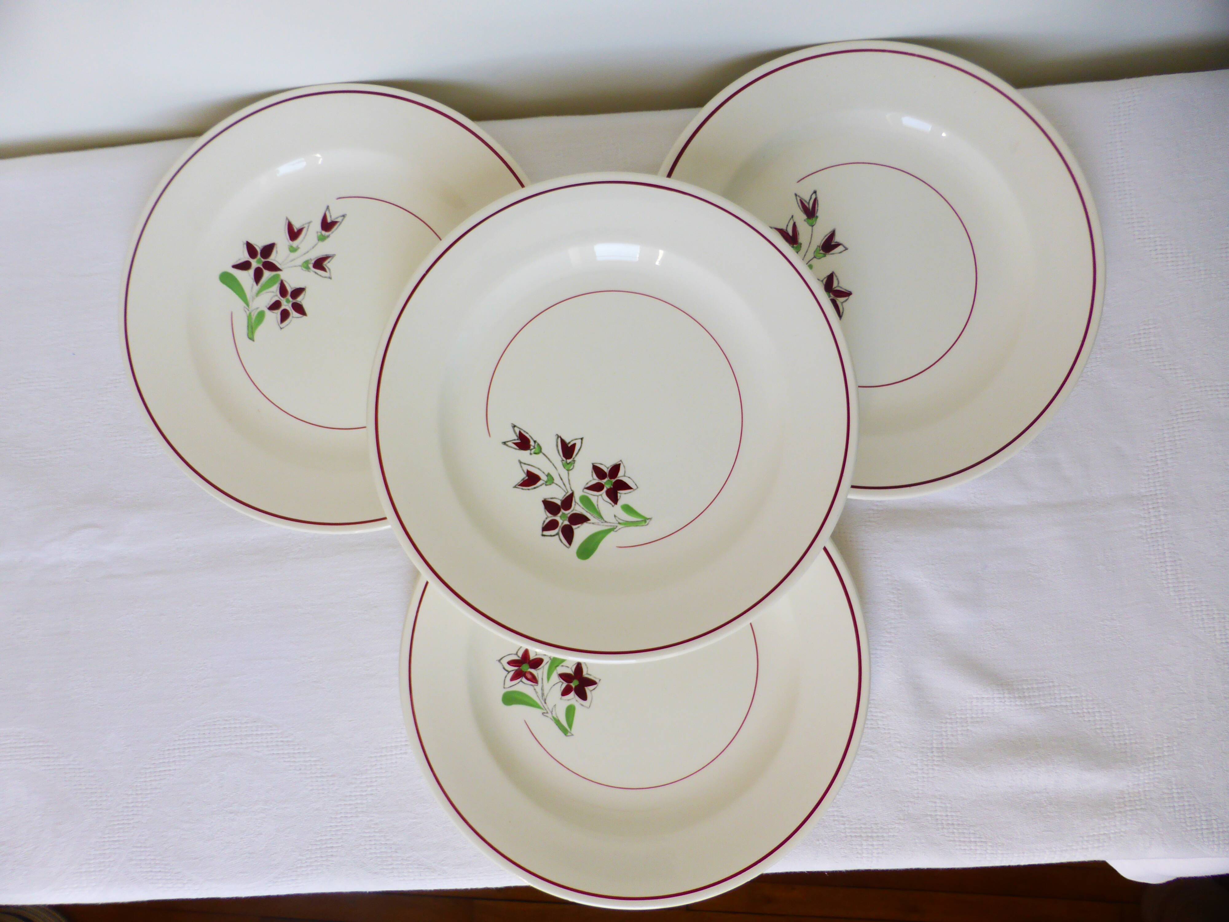 4 vintage flat plates from the Salins factory 210663