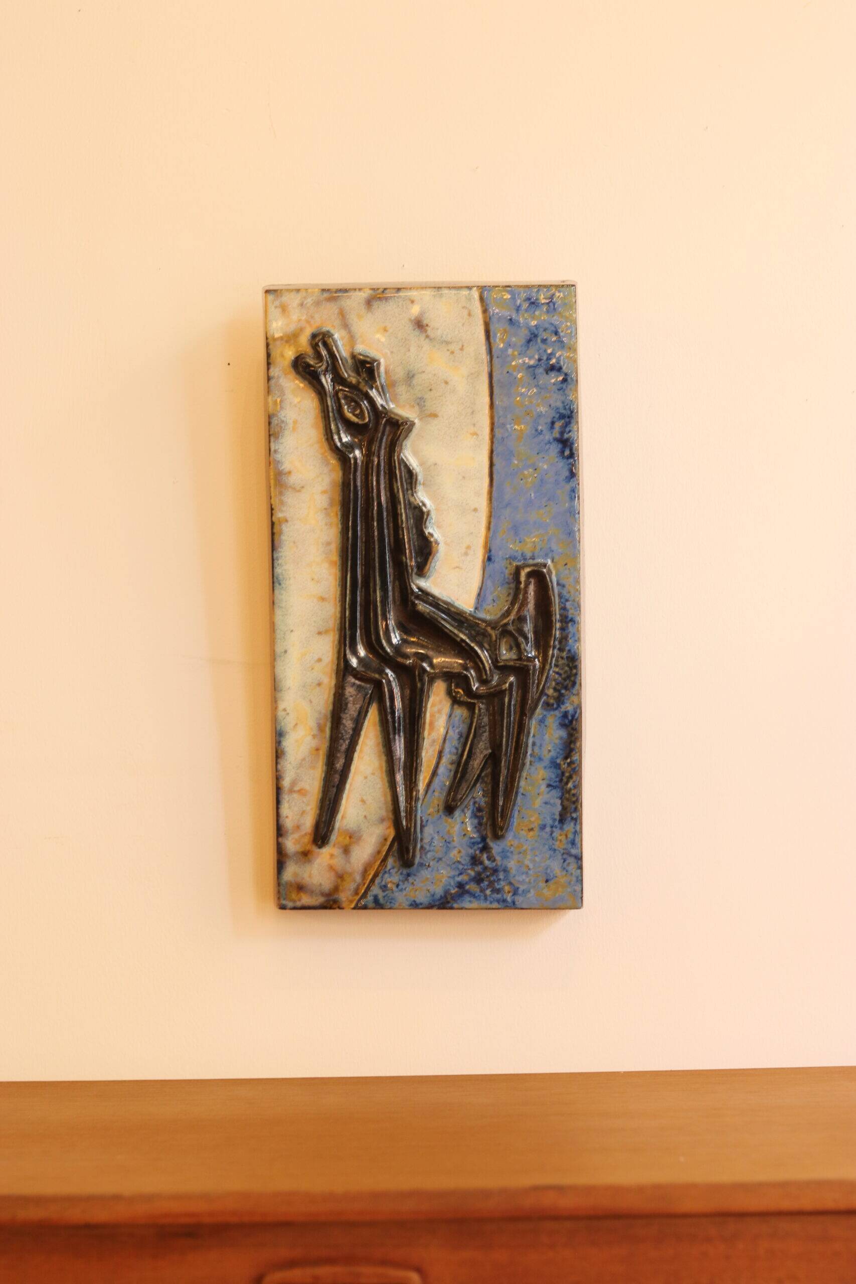 Wall ceramic in stoneware signed Guérin (Bouffioulx)
