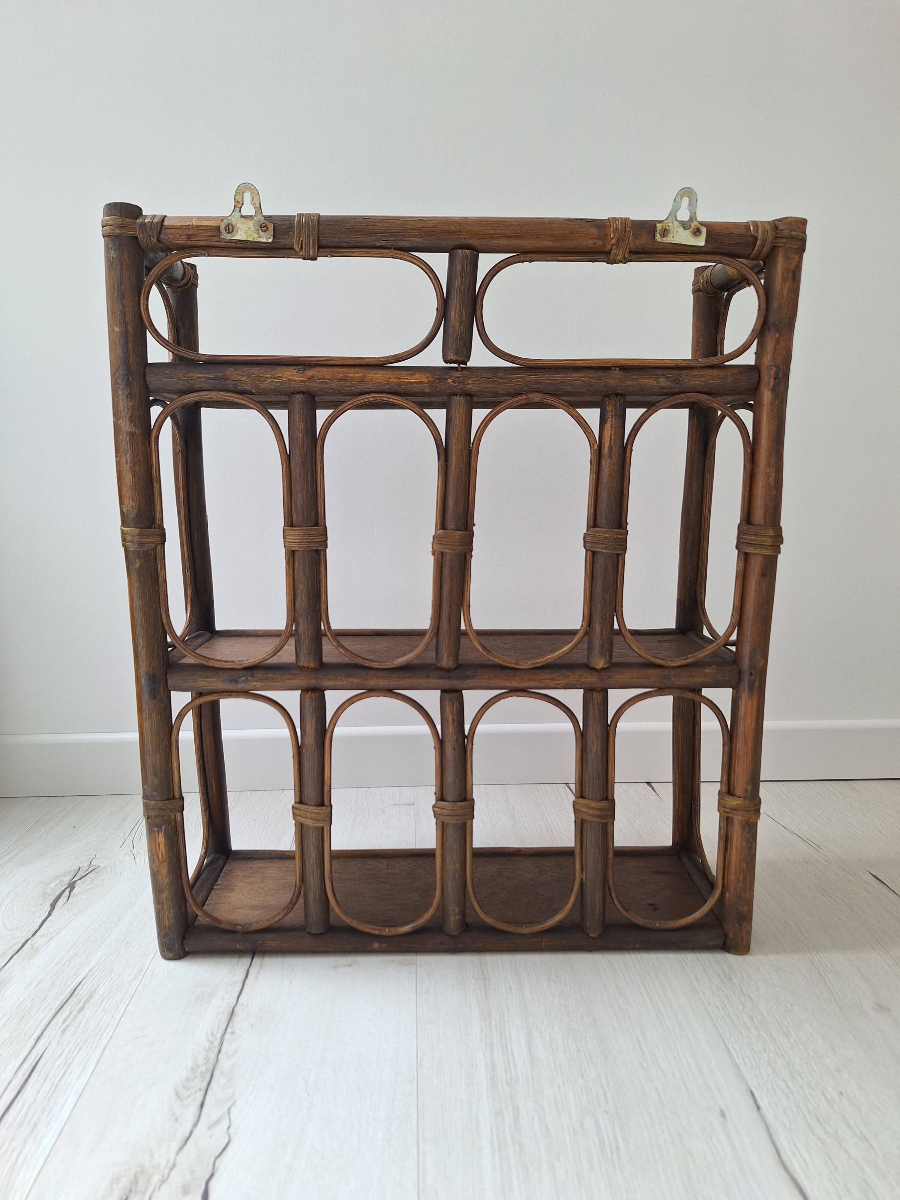 Vintage rattan shelf