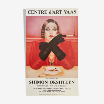 Affiche originale de Shimon Okshteyn atelier Jean Dubuffet (vence) 1994