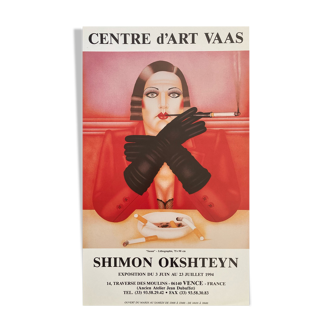 Affiche originale de Shimon Okshteyn atelier Jean Dubuffet (vence) 1994