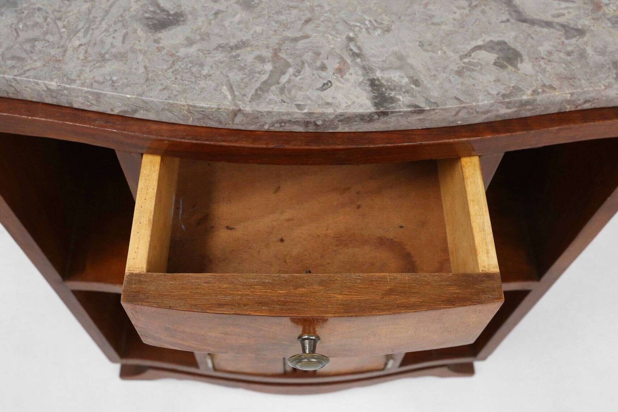 Art Deco cabinet in wood with a marble top, France, 1930s