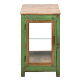 Showcase on patinated wooden legs