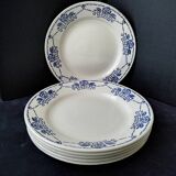 6 HBC Choisy le Roi earthenware dinner plates. Georgette model