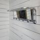 Aluminum wall coat rack with pivoting mirror from the 60s