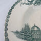 Assiette creuse terre de fer St Amand modèle trianon verte - faïence a