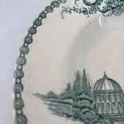 Hollow plate ironstone St Amand Trianon model green - earthenware a