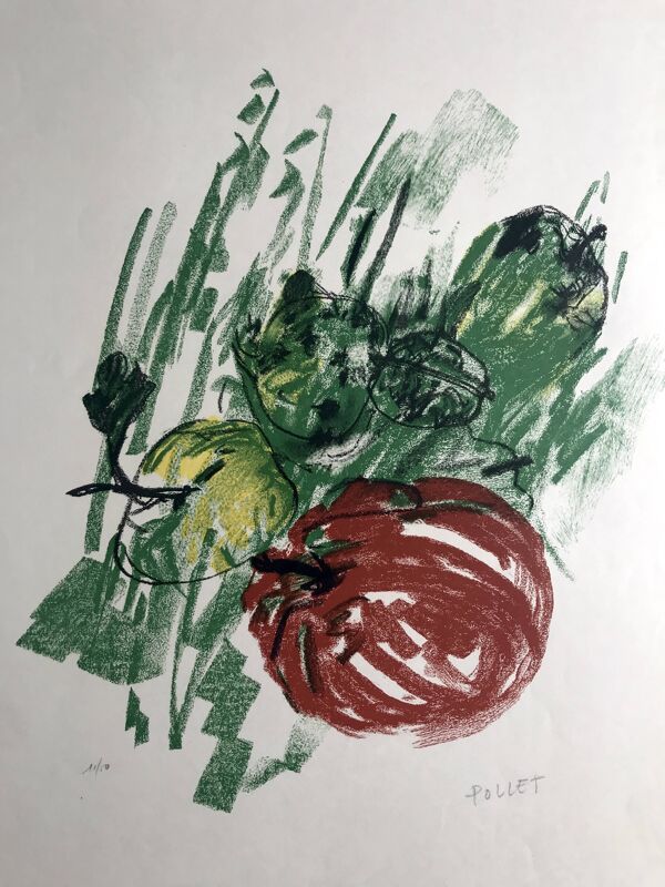 Joseph pollet, still life, c 1970. lithographie originale signée au crayon