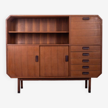Vintage high buffet from the 60s in teak wood italian design