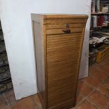 Art Deco curtain cabinet from the 1930s in oak with interior drawers, 120cm H.