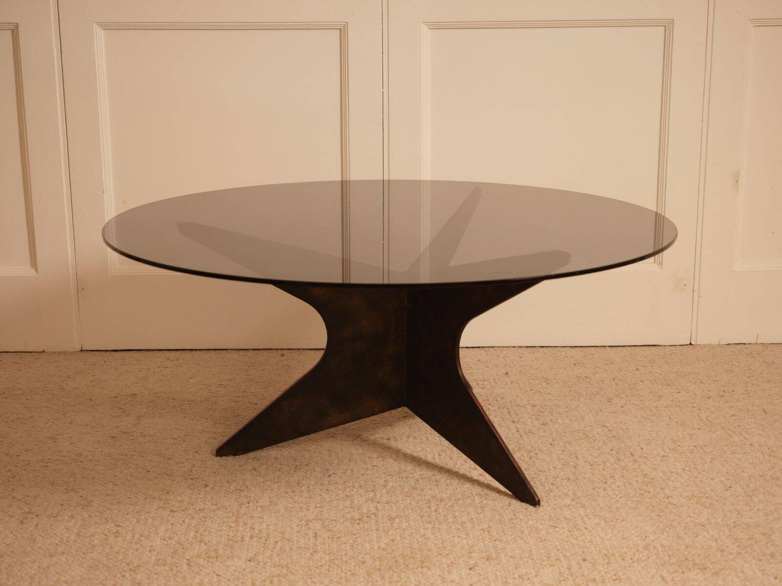 Patinated iron coffee table - France 1960s