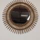 Miroir soleil  XL en rotin des années 50/60