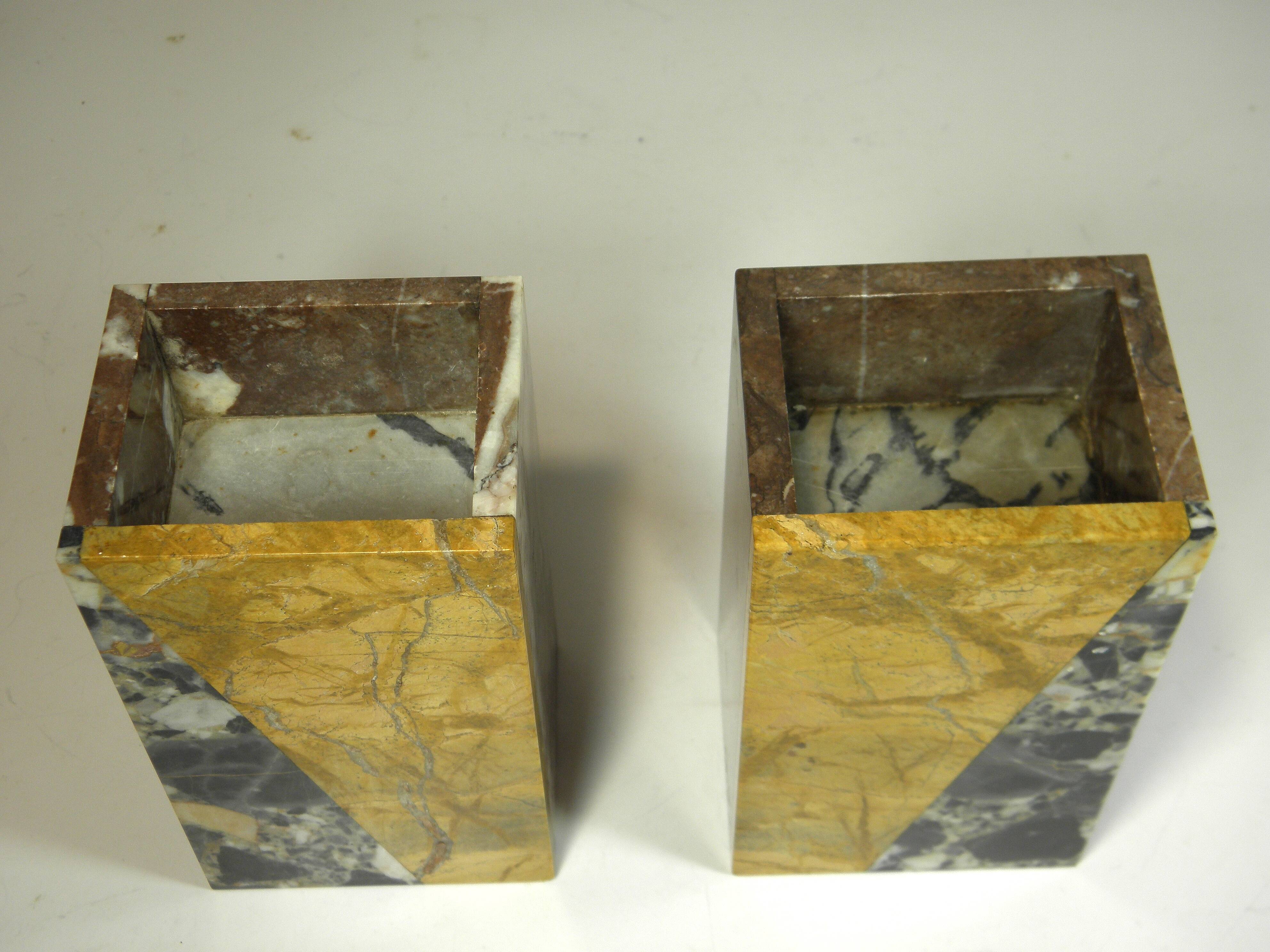 Pair of Art Deco marble bookends