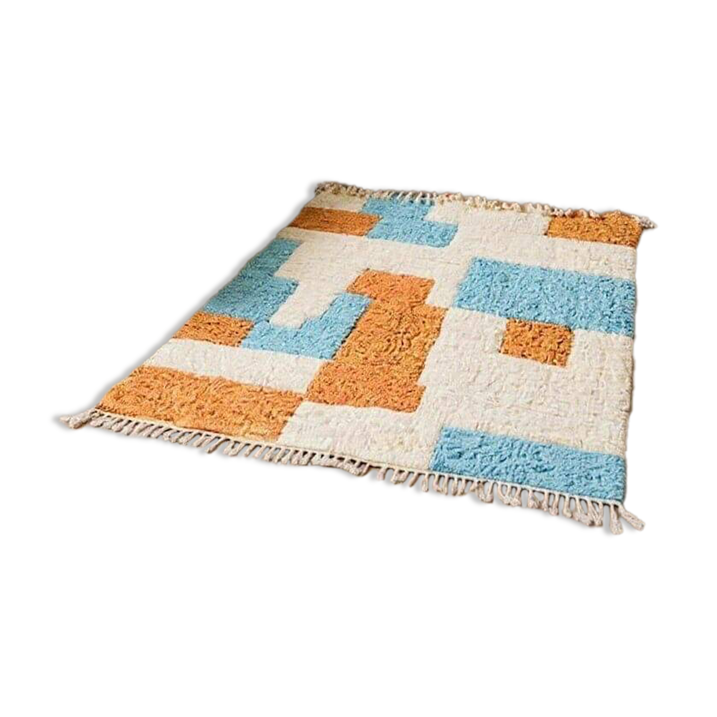 Handmade traditional natural wool rug size 150 x 250 cm