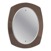 Mid- Century Modern Beveled Glass Wall Mirror, Italy 1970s