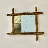 Old quilted wooden mirror