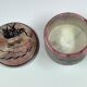 Soapstone box, trinket dish, candy dish with elephant decoration, 9.5 x 9 cm