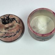 Soapstone box, trinket dish, candy dish with elephant decoration, 9.5 x 9 cm