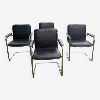 Set de  4 chaises cantilever Artcollection -walter KNOLL