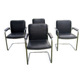 Set de  4 chaises cantilever Artcollection -walter KNOLL