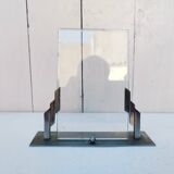 Art deco photo frame Silver metal Vintage