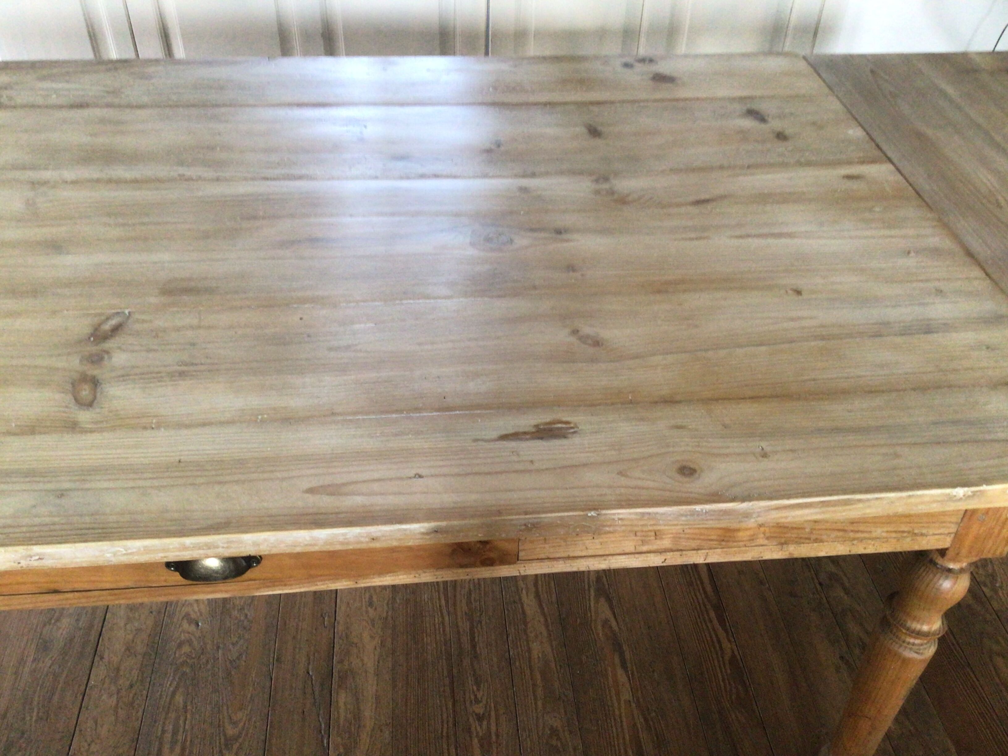 Nineteenth century farmhouse table in fir with extensions