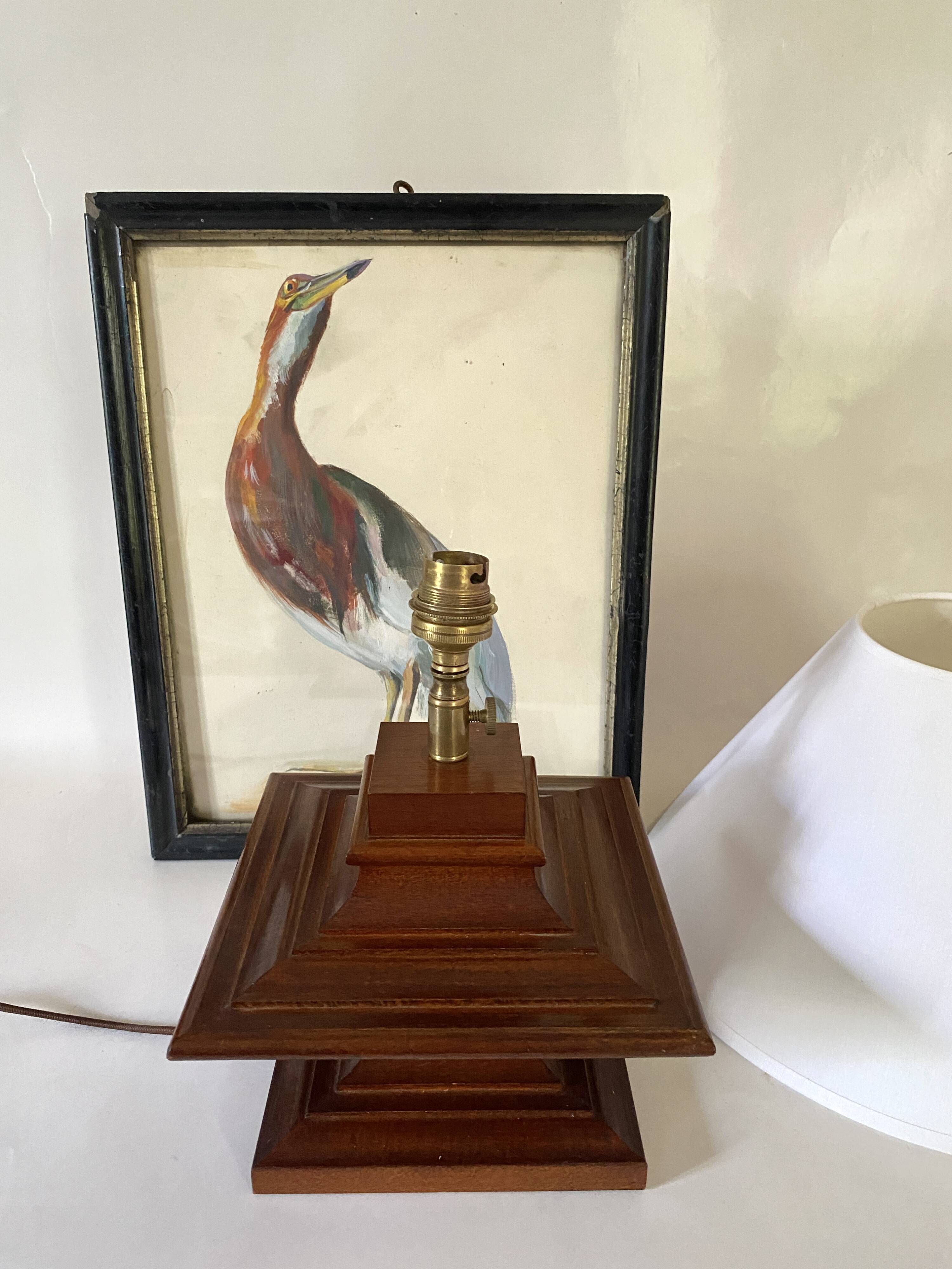 English lamp, fabric cable, cotton lampshade