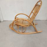 Bamboo wicker rocking chair