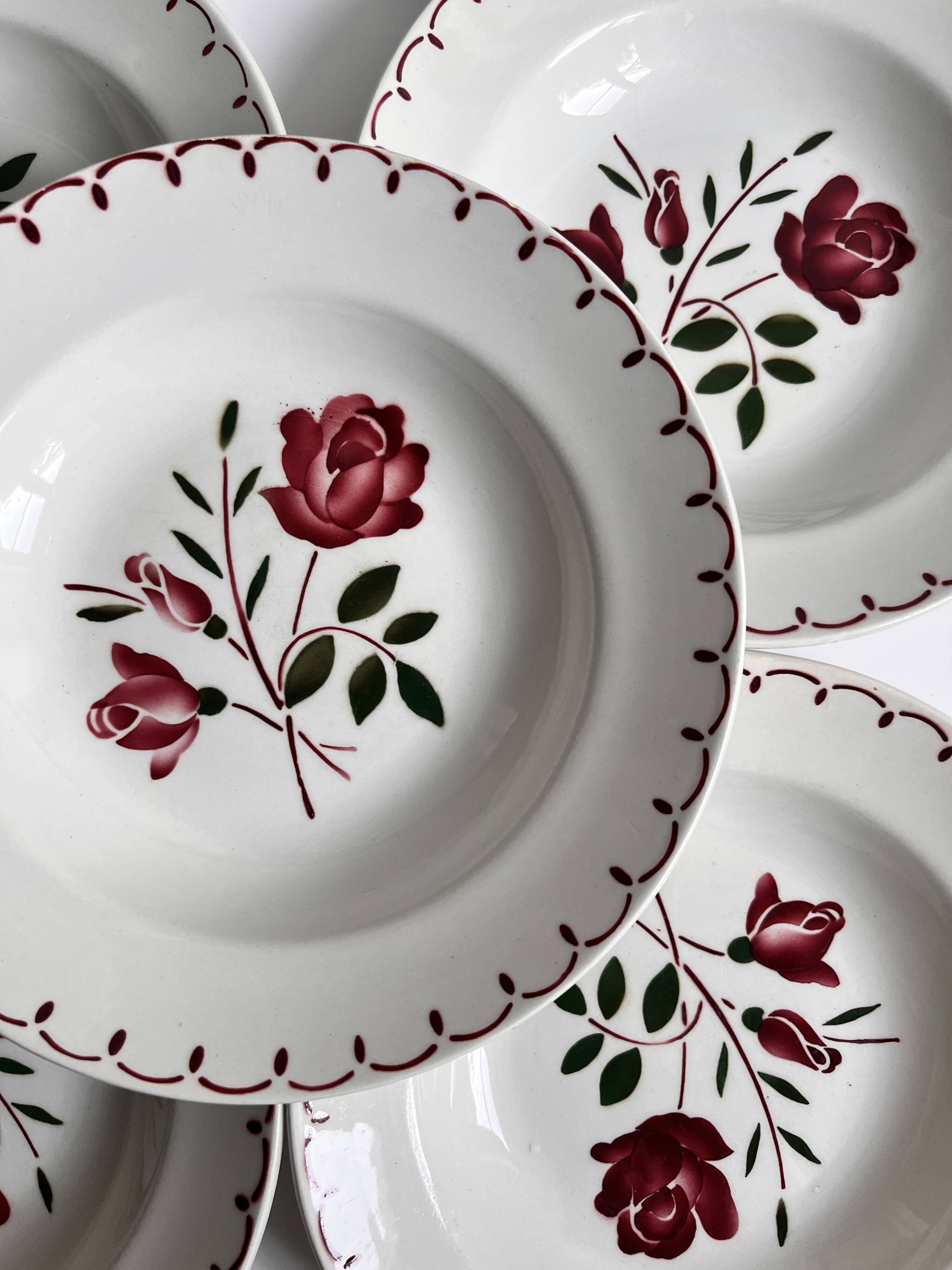 5 floral deep plates