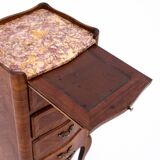 Antique small chest of drawers with marble top, France, circa 1930
