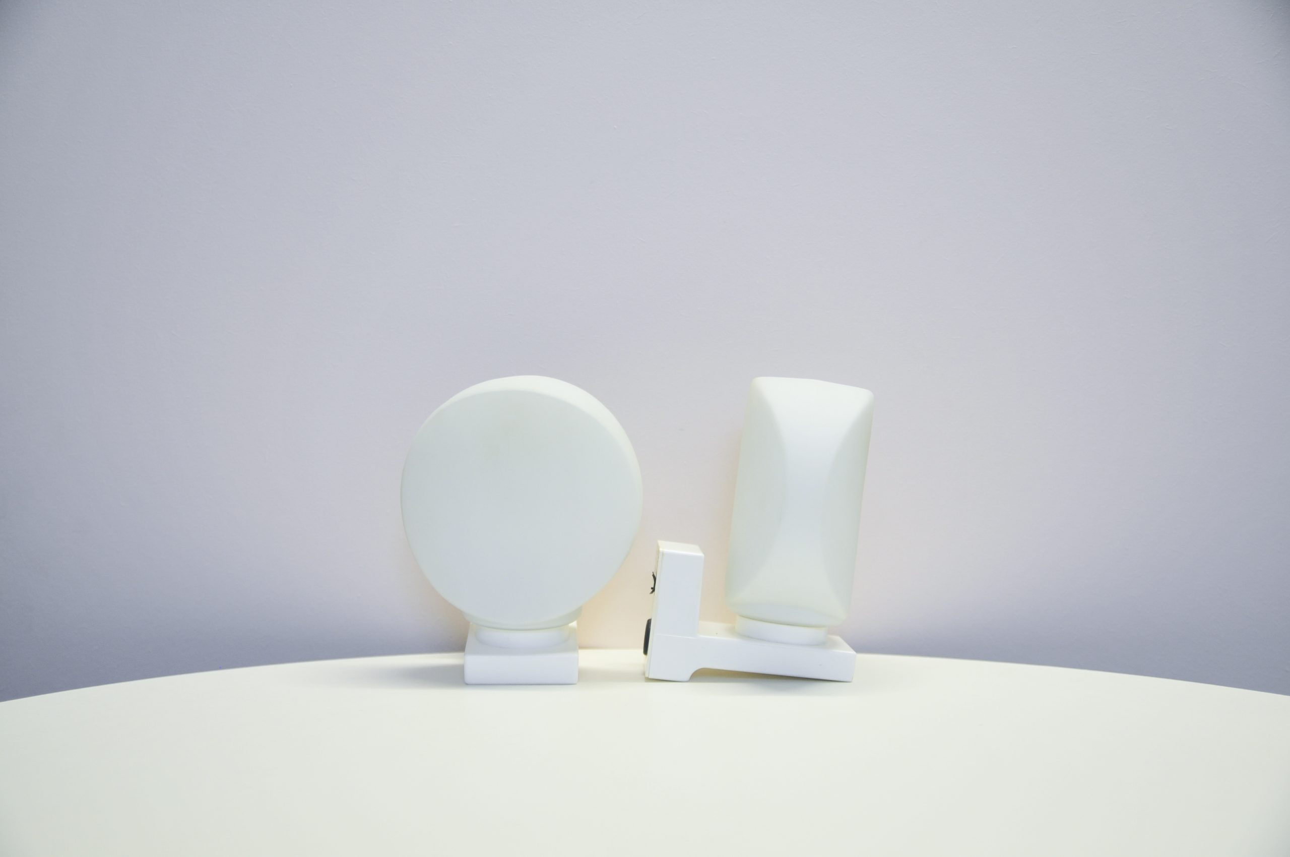 Pair of white glass wall sconces Nordlux from Denmark