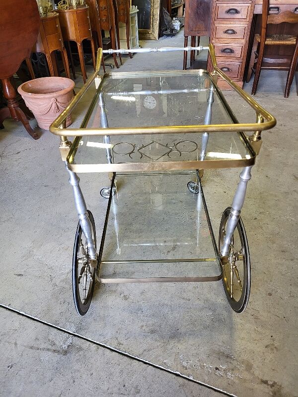 Brass and glass aluminium roller service 1960