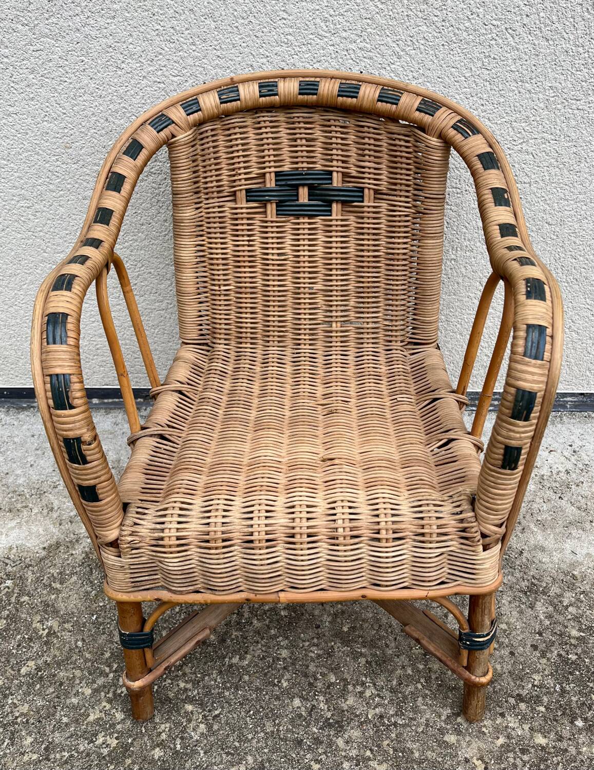 Fauteuil en rotin enfant vintage