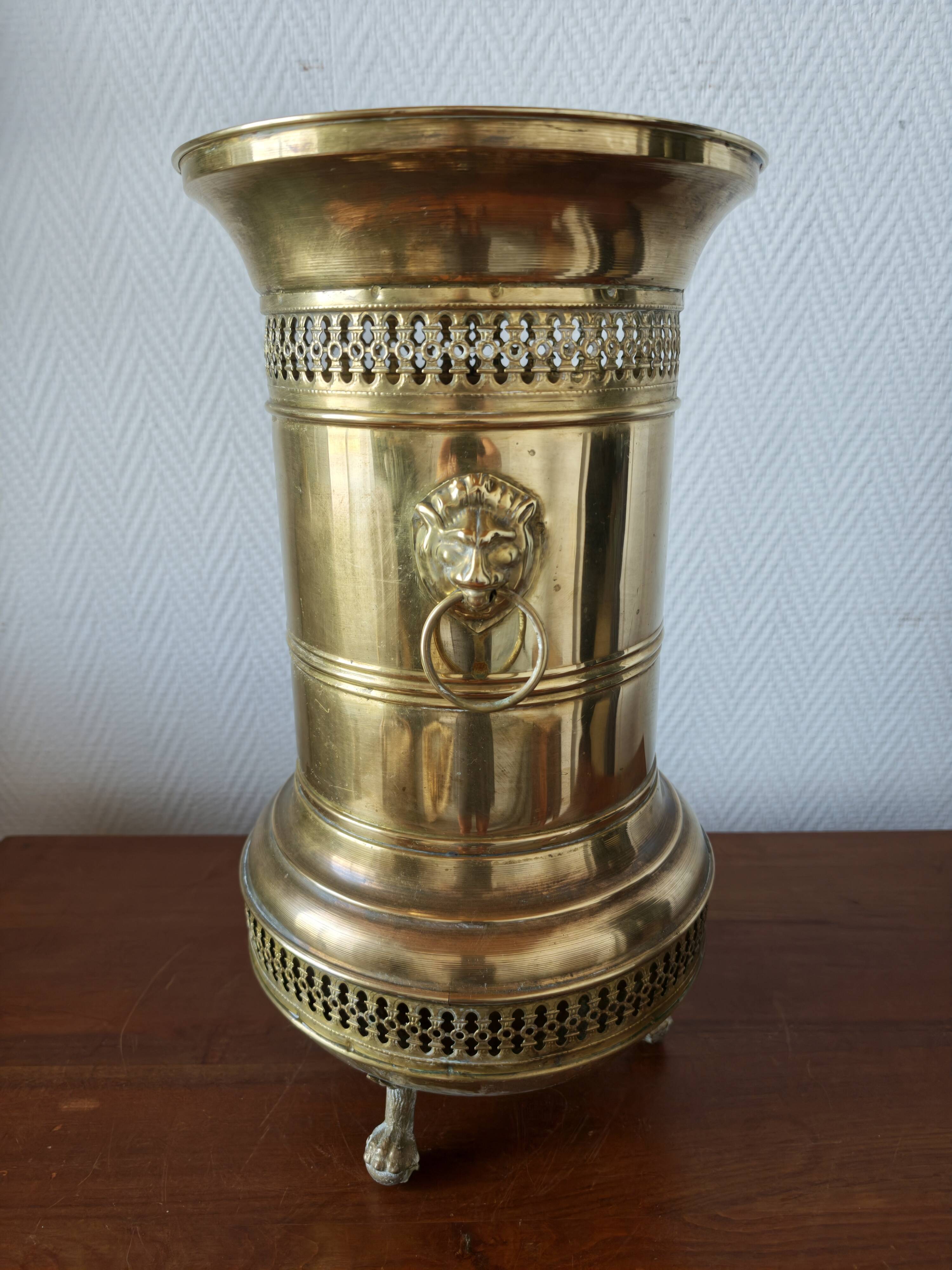 Vintage brass umbrella stand