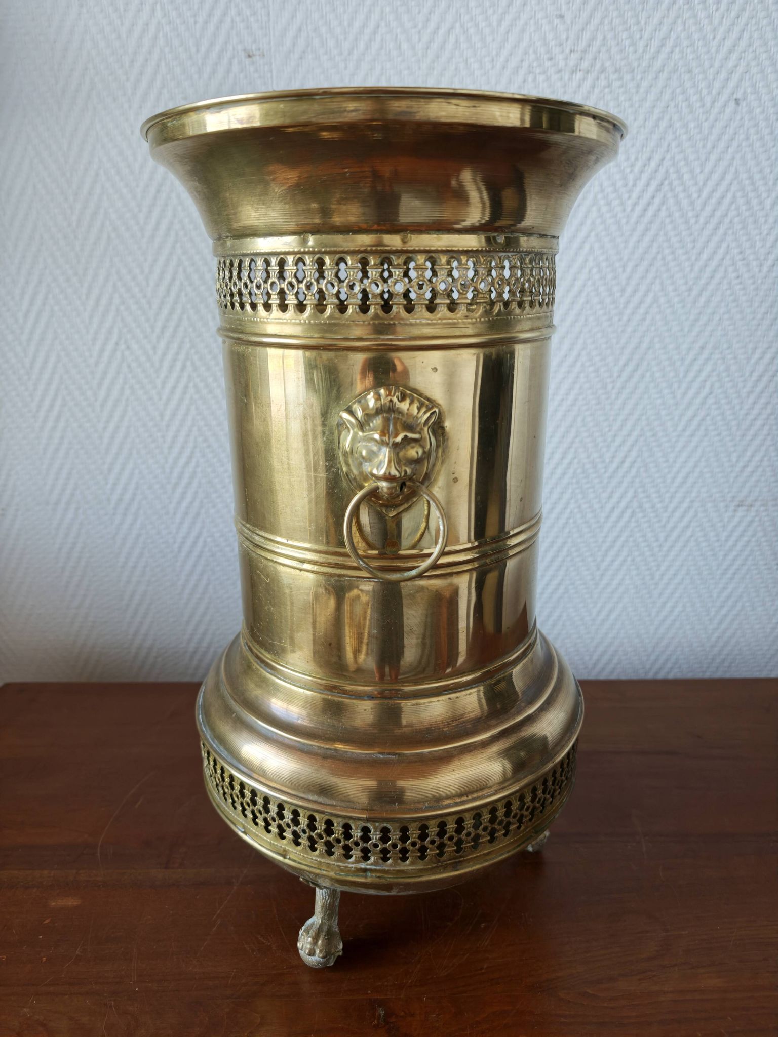 Vintage brass umbrella stand