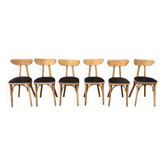 6 chaises modèle Banane estampillées Lutherma 5 chaises modèle Banane estam