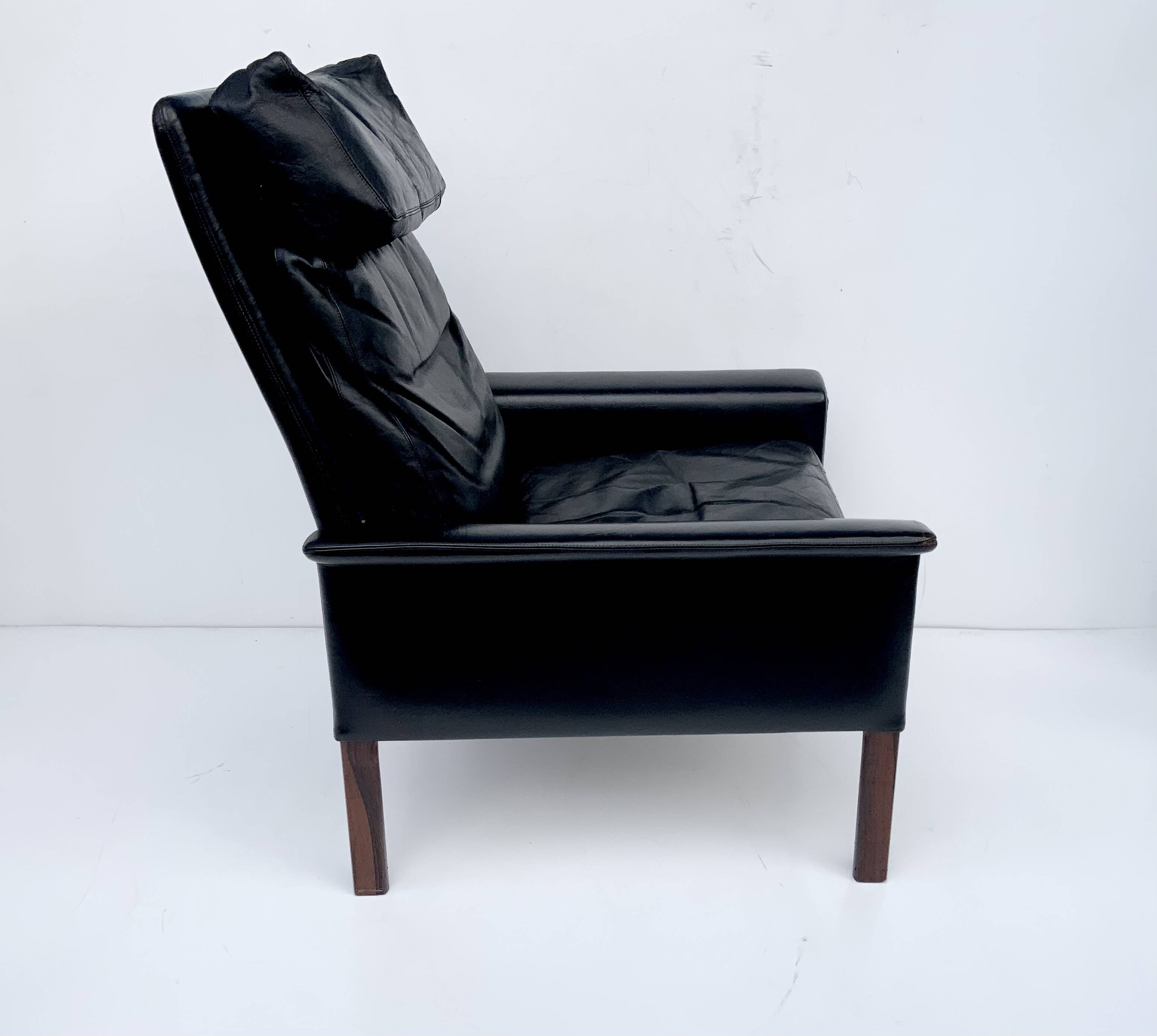 Vintage Retro Danish High Back Armchair Designed by H.Olsen Denmark 1960s