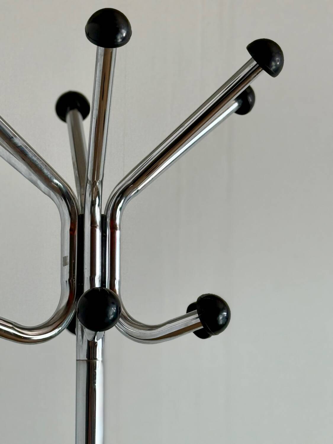 Vintage stainless steel coat rack – 12 hooks