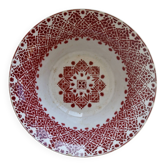Saladier ancien faïence Saint-Amand modèle 2078 – Décor géométrique bordeau