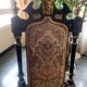 Historicist chair in ebonised and gilded wood