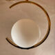 Suspension mid-century laiton et verre opalin